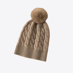 High Quality New Knitted Hat for Women Winter Hat Cashmere Luxury Beanies Skullies Real Fur Pom Hat for Girl Gorro Female Cap | Hypoallergenic - Allergy Friendly - Naturally Free