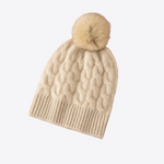 High Quality New Knitted Hat for Women Winter Hat Cashmere Luxury Beanies Skullies Real Fur Pom Hat for Girl Gorro Female Cap | Hypoallergenic - Allergy Friendly - Naturally Free
