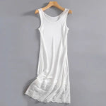 Ivory Slate Lace Slip Mulberry Silk Viscose Nightgown | Hypoallergenic - Allergy Friendly - Naturally Free