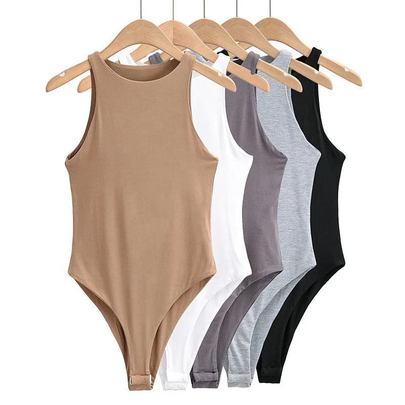 Mocha Cocoa Sleeveless Viscose Bodysuit | Hypoallergenic - Allergy Friendly - Naturally Free
