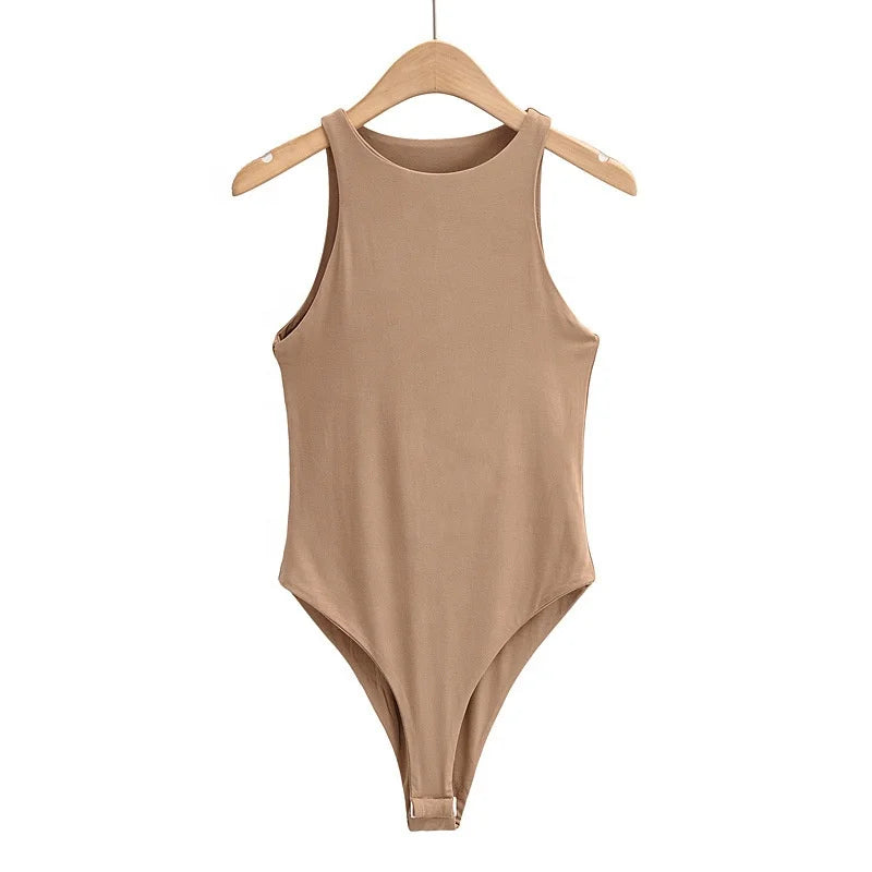 Mocha Cocoa Sleeveless Viscose Bodysuit | Hypoallergenic - Allergy Friendly - Naturally Free