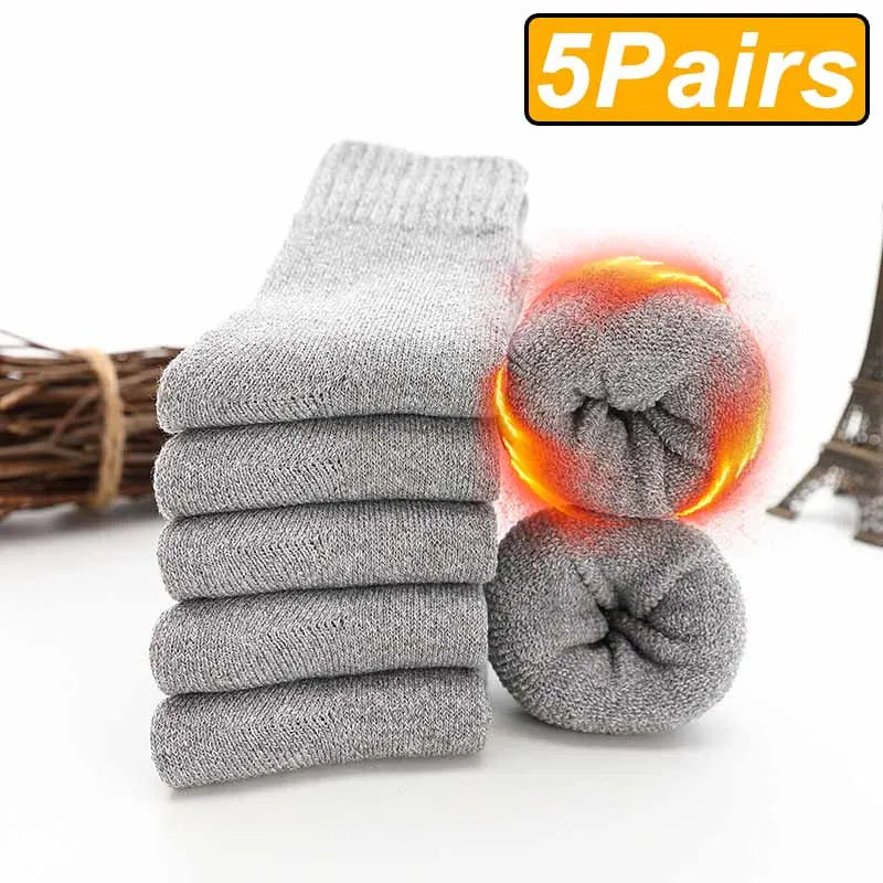 Mountain Horizon 5Pcs 100% Merino Wool Socks | Hypoallergenic - Allergy Friendly - Naturally Free