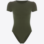 Olive Grove Crew Neck Short Sleeve Cotton Bodysuit | Hypoallergenic - Allergy Friendly - Naturally Free