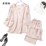 Pink Garden 16MM 100% Mulberry Silk Pajama Set | Hypoallergenic - Allergy Friendly - Naturally Free