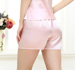 Pink Petals Women 16MM 100% Mulberry Silk Pajama Shorts | Hypoallergenic - Allergy Friendly - Naturally Free