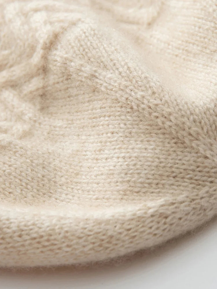 Raspberry Harvest Cashmere Womens Beanie Hat | Hypoallergenic - Allergy Friendly - Naturally Free