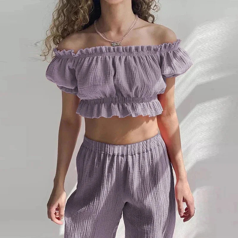 Crimson MapleCasual Cotton Womens Top