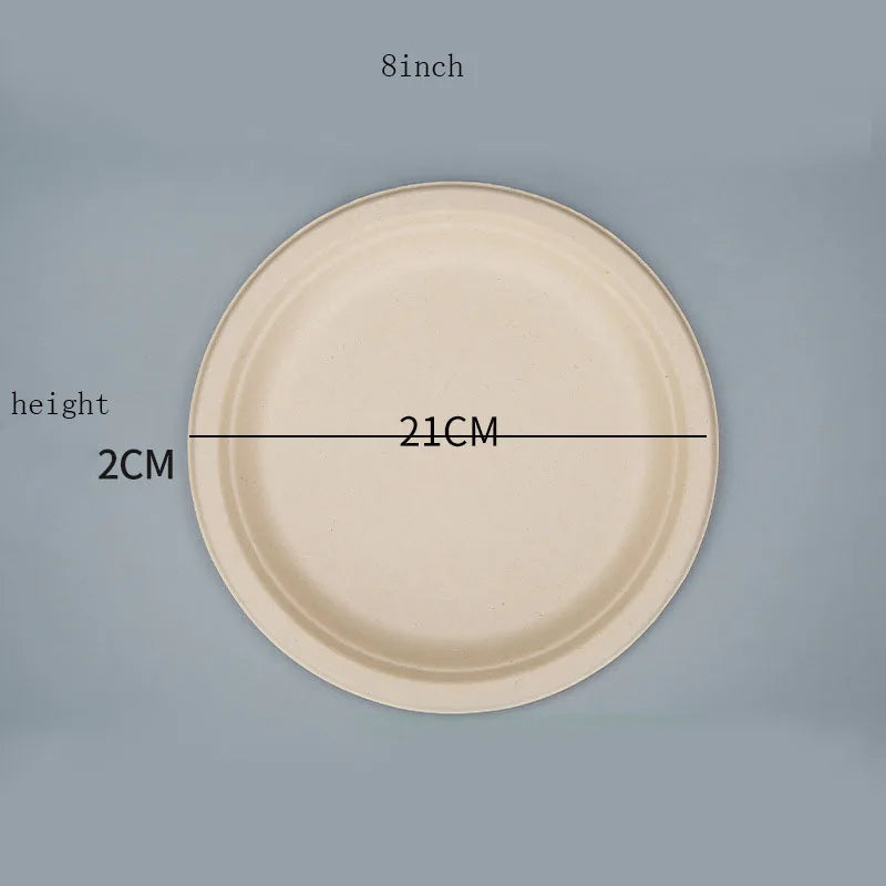 Crimson Dawn Blush Eco-Friendly Wood Disposable Plates