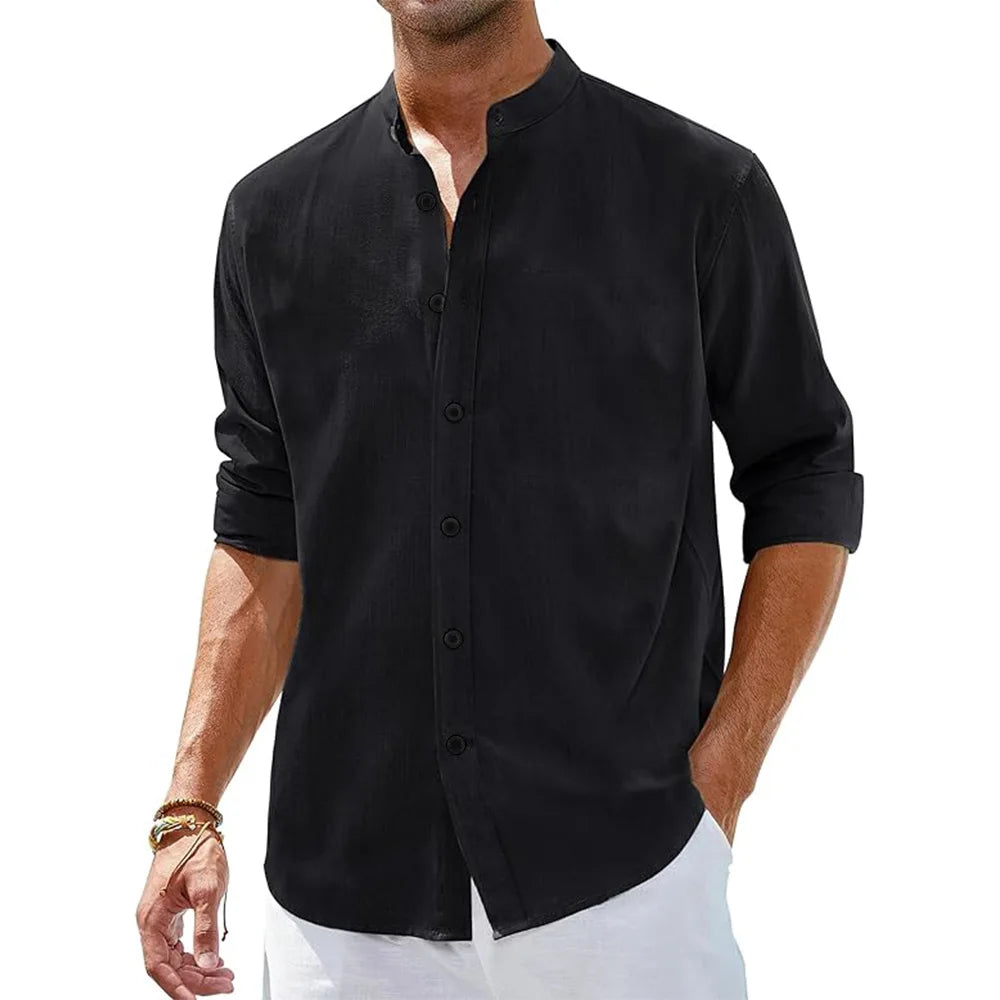 Ivory Coast Casual Cotton Linen Mens Shirt