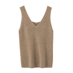 Ivory Snow Knit 100% Cashmere Womens Halter Top