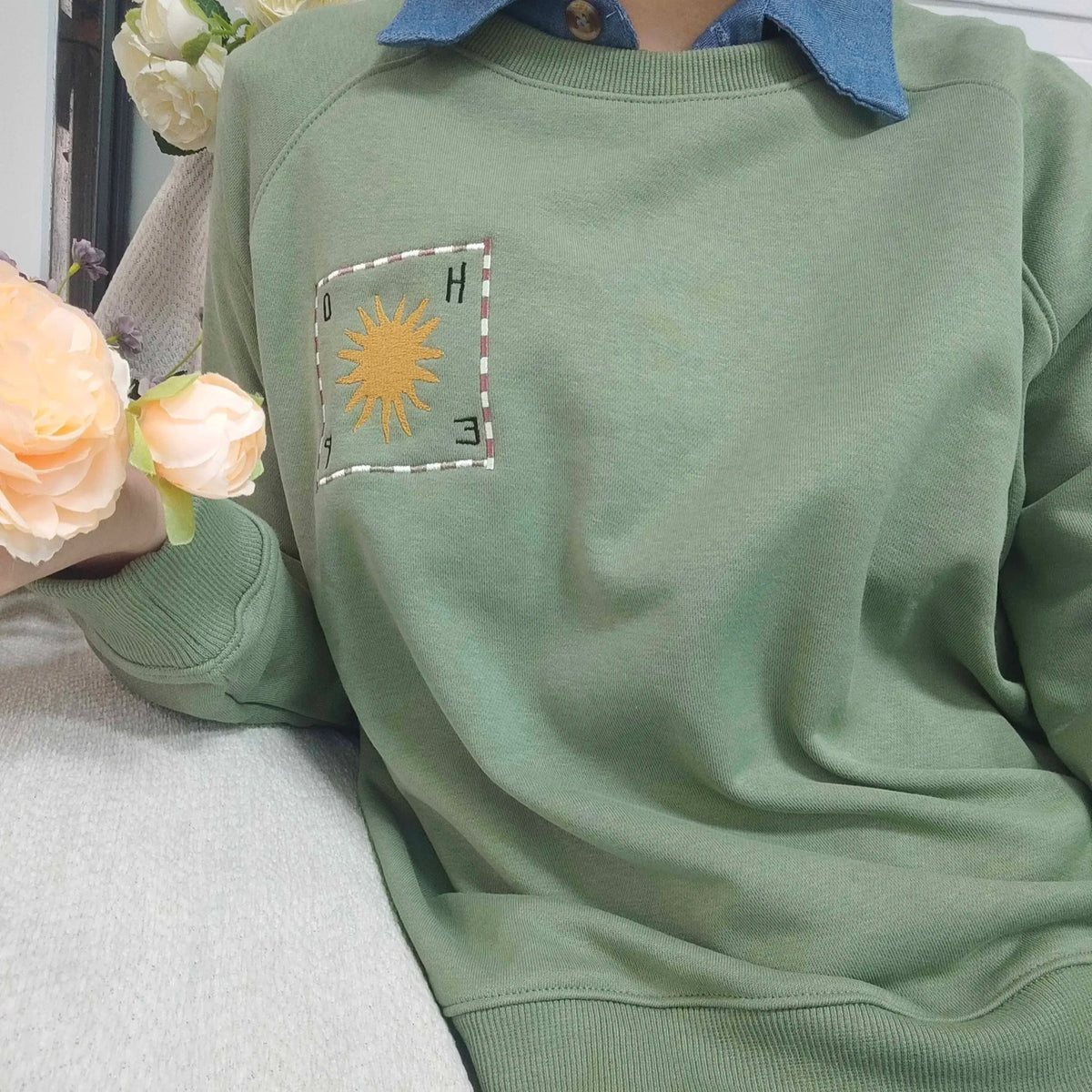 Sunset CoralCotton Womens Sweatshirt