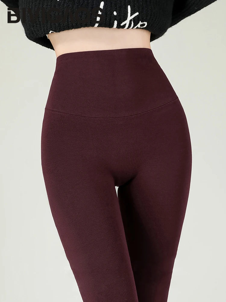Vanilla Mocha Thick High Waist Thermal Cotton Womens Leggings