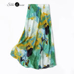 Oil Painting Style Artistic Sense 100% Natural Mulberry Silk Crepe De Chine Women's Fashionable Butt Wrapped Fishtail Skirt