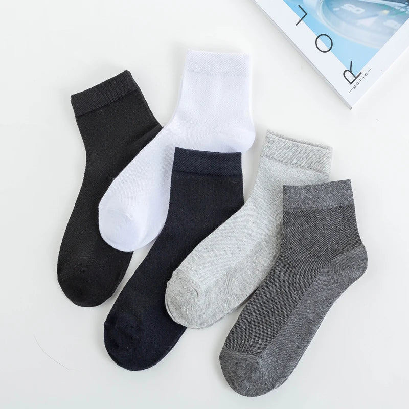 Navy Breeze 5Pcs Athletic Organic Cotton Mens Socks