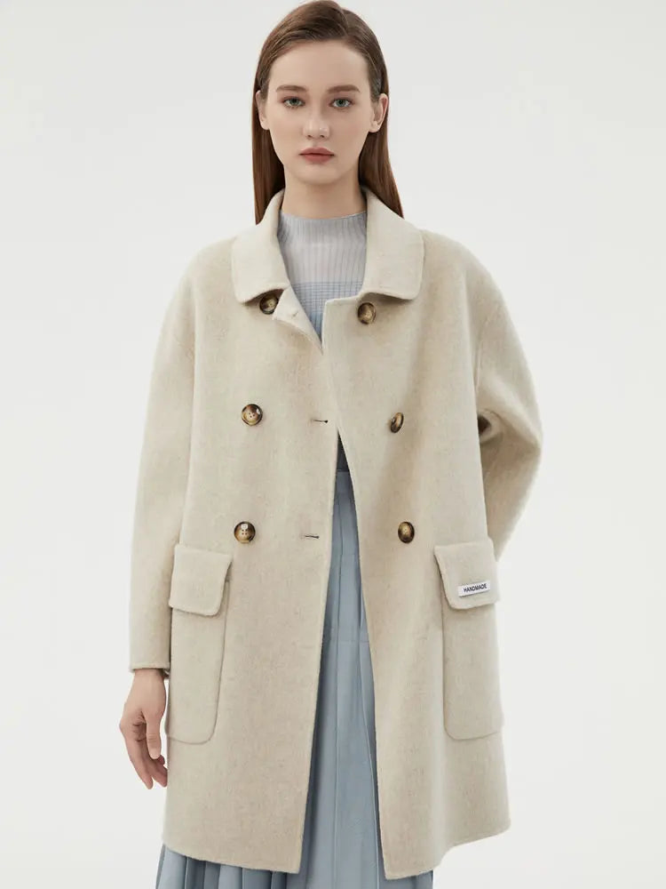 Cream Meadow Office 100% Wool Womens Coat
