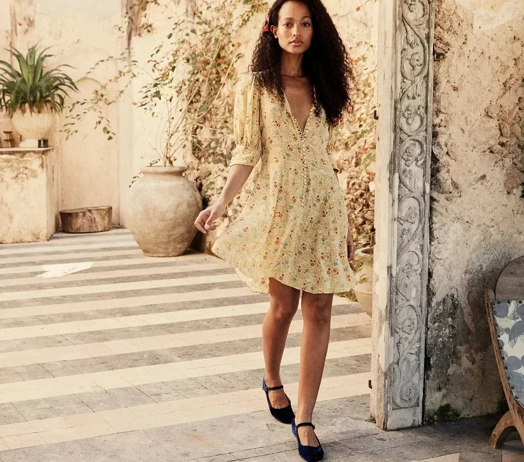 Floral SandCottonWomensDress