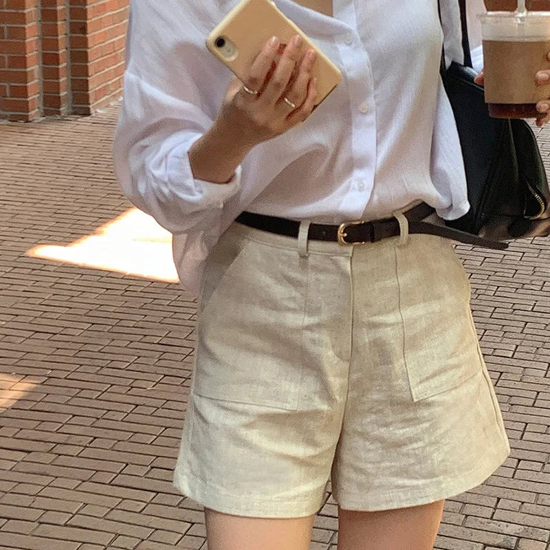 Sunset Emerald Floral Yoga Cotton Womens Shorts