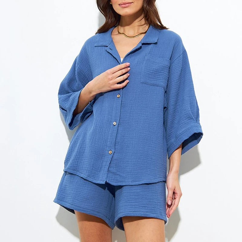 Ivory Dusk Desert Sand Womens Casual Cotton Set