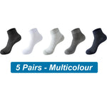 Navy Breeze 5Pcs Athletic Organic Cotton Mens Socks
