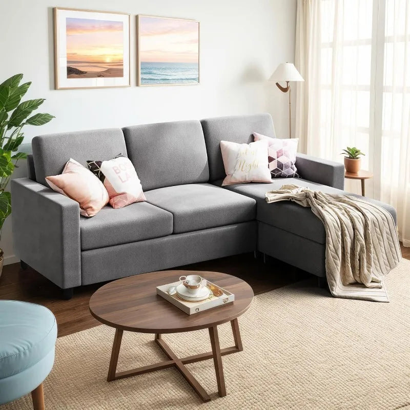 Scandinavia Dusk 3-Seat Convertible Sectional Cotton Sofa