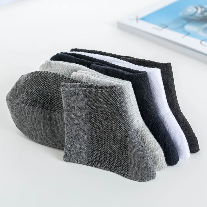 Navy Breeze 5Pcs Athletic Organic Cotton Mens Socks