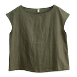 Azure Sky Indigo Regular Casual Linen Top Womens