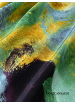 Oil Painting Style Artistic Sense 100% Natural Mulberry Silk Crepe De Chine Women's Fashionable Butt Wrapped Fishtail Skirt