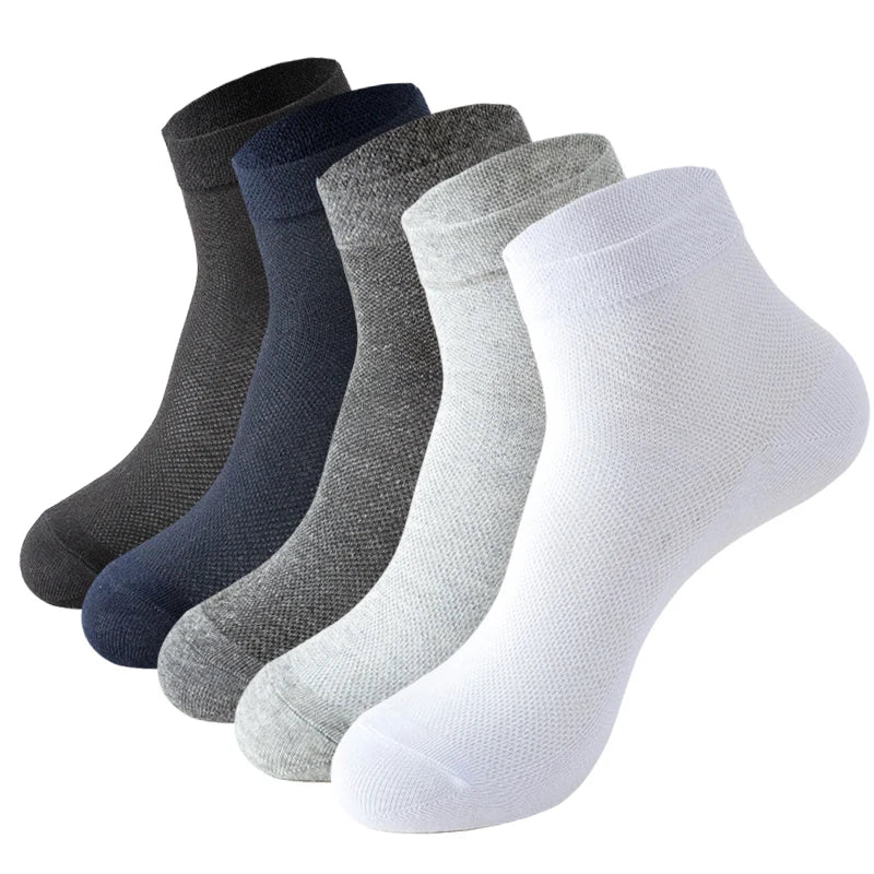 Navy Breeze 5Pcs Athletic Organic Cotton Mens Socks