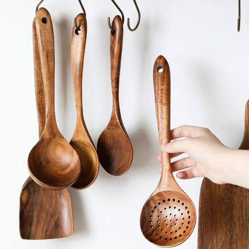 Forest Ember Unisex Wooden Kitchen Utensils Set Wood