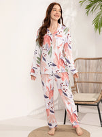 Misty Blossom Floral Womens Pajamas Viscose