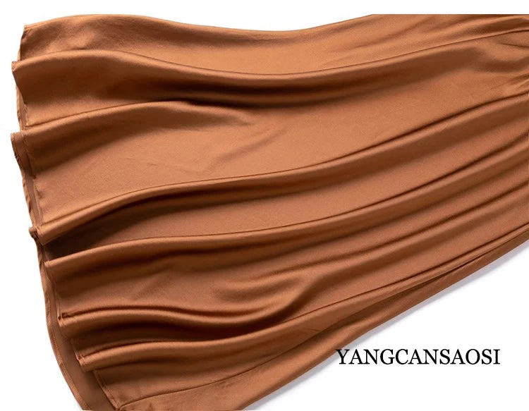 Golden Harvest Solid Womens Silky Skirt