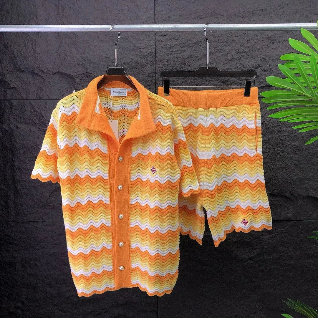 Summit Gold Stripes Lounge Cotton Mens Cardigan