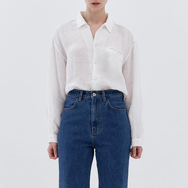 Gentle River Linen Womens Blouse