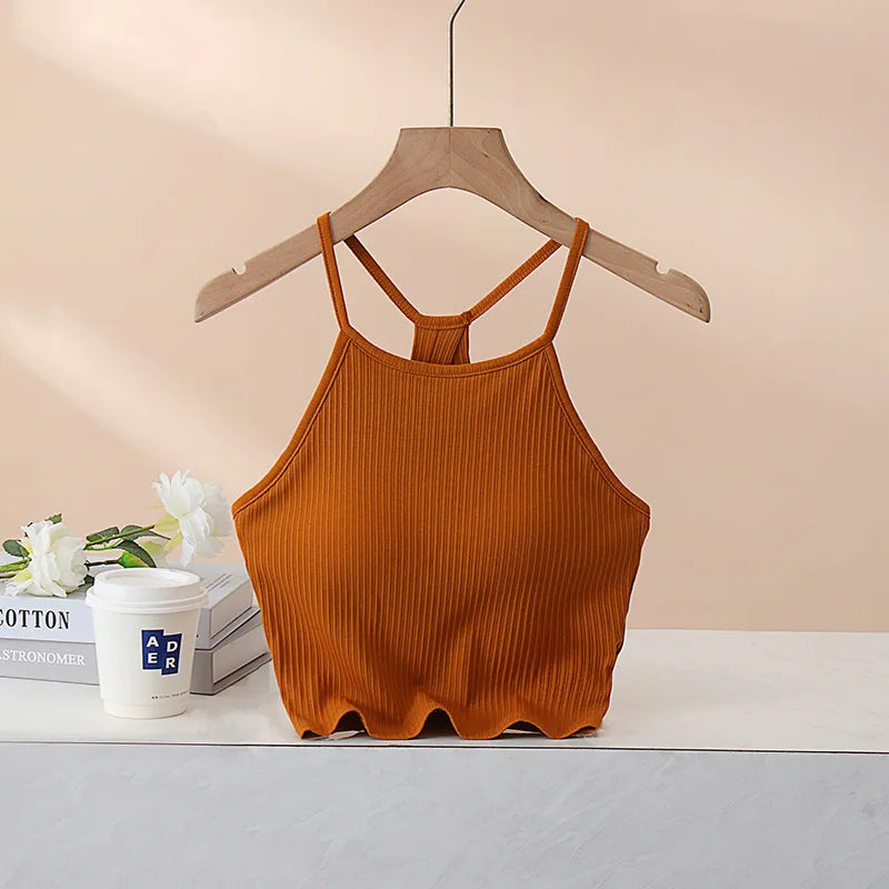 Twilight Moss Cotton Womens Halter Top