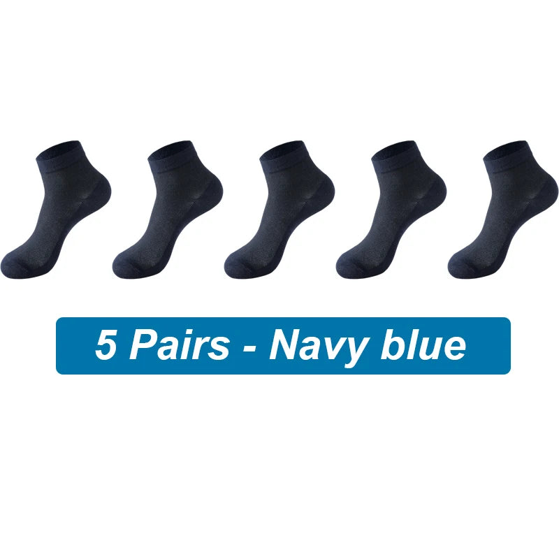 Navy Breeze 5Pcs Athletic Organic Cotton Mens Socks