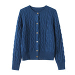Wool Cable Knit Cardigan Women Sweater