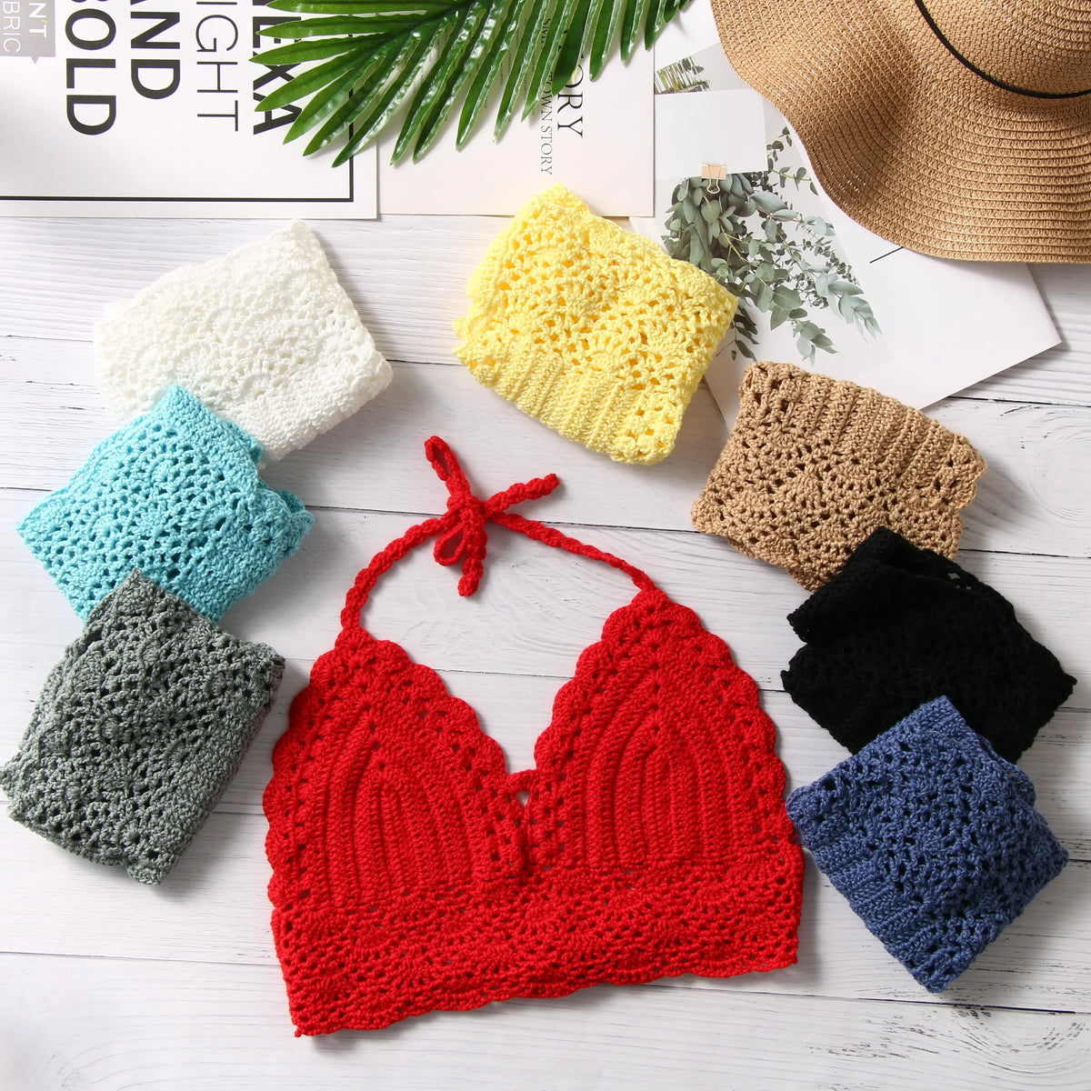 Ocean Beach Cotton Knit Womens Halter Top