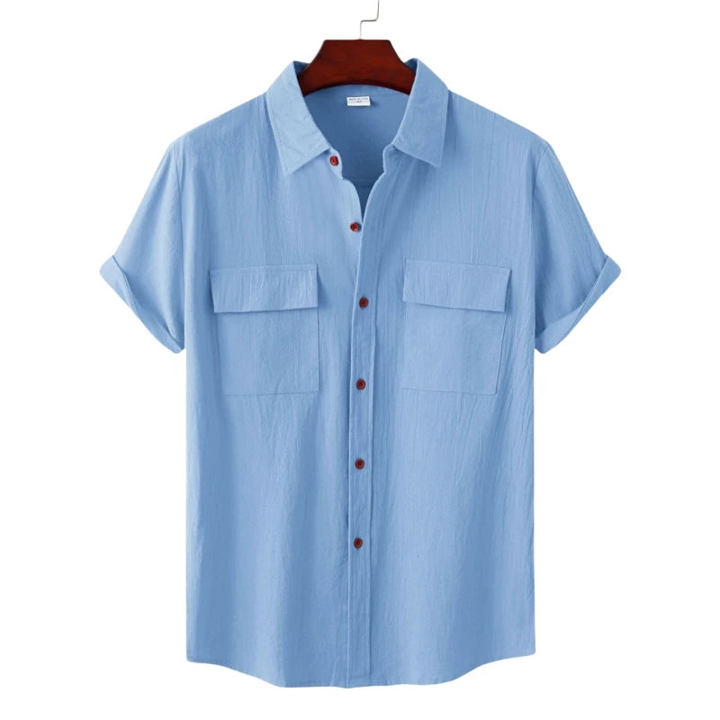 Spring Breeze Cotton Linen Mens Casual Shirt