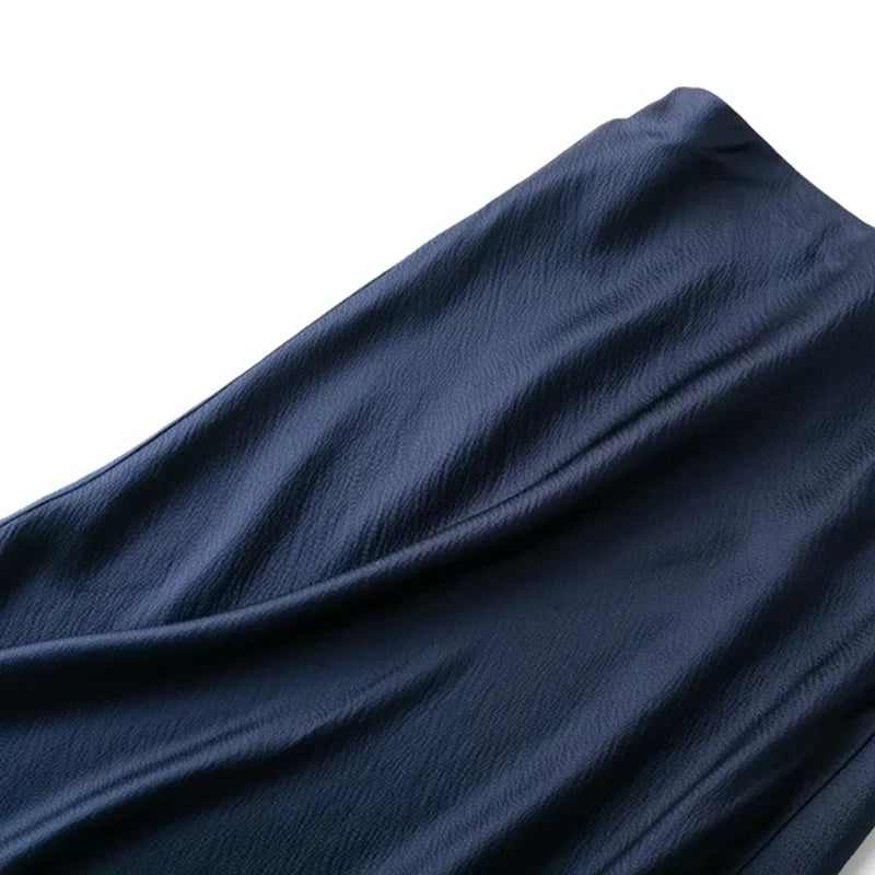 Azure Mist Non Pattern Womens Silk Skirt