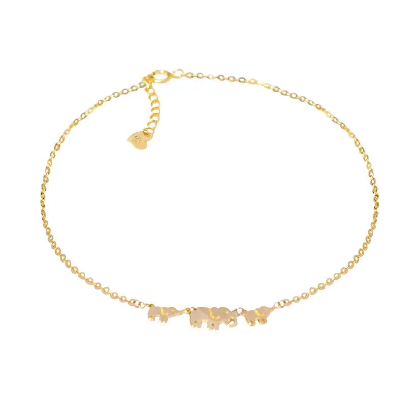 Golden Sunrise Solid 925 Sterling Silver Womens Ankle Jewelry