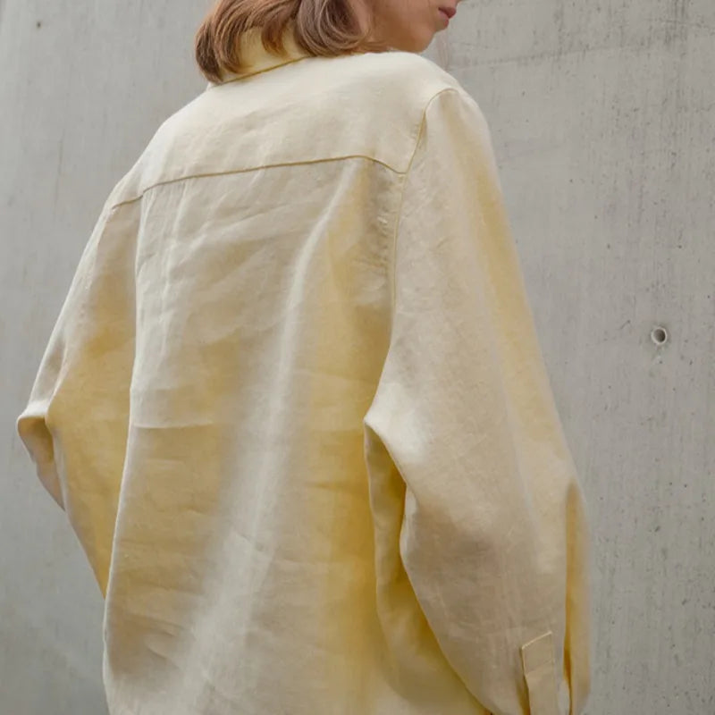 White Lily 100% Linen Womens Casual Shirt