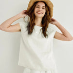 Sunset Prairie Dots Casual Top Linen Womens Top