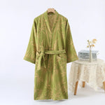 Golden Blossom Cotton Womens Robe
