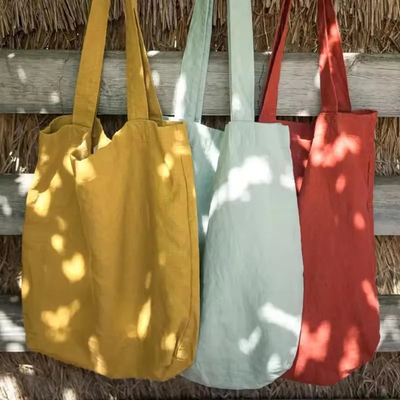 Meadow Sand Womens Cotton Linen Tote Bags