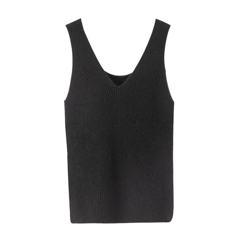 Ivory Snow Knit 100% Cashmere Womens Halter Top