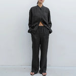 Soothing Forest Purple Solid Lounge 100% Cotton Womens Pants