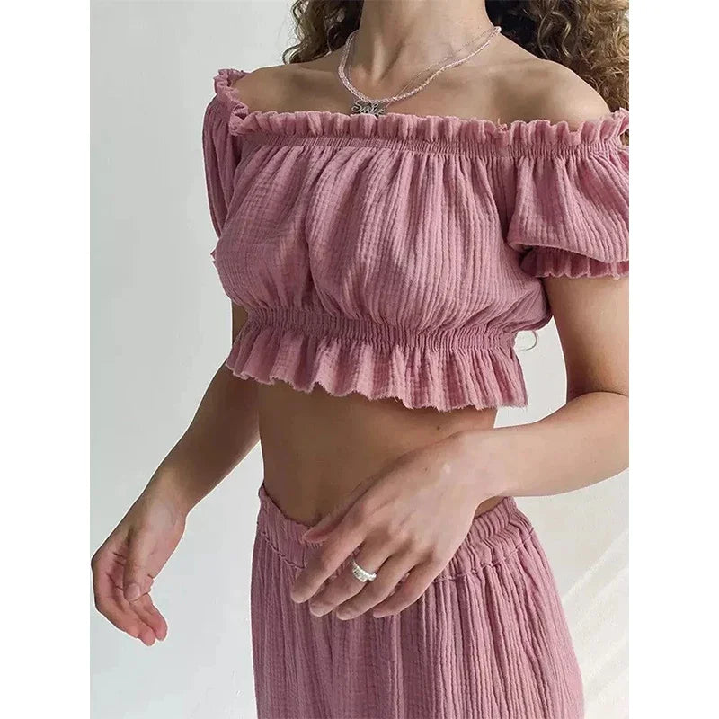 Crimson MapleCasual Cotton Womens Top