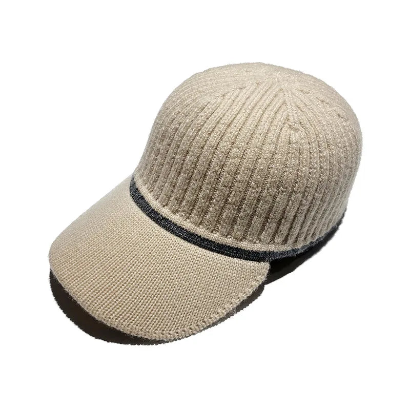 Embellished Wool Baseball Caps Women Men Knitted Hat