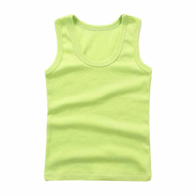 Stormy Mountain Solid Cotton Kids Tank Top