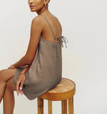 Azure Ocean Mini Womens Cotton Linen Dress